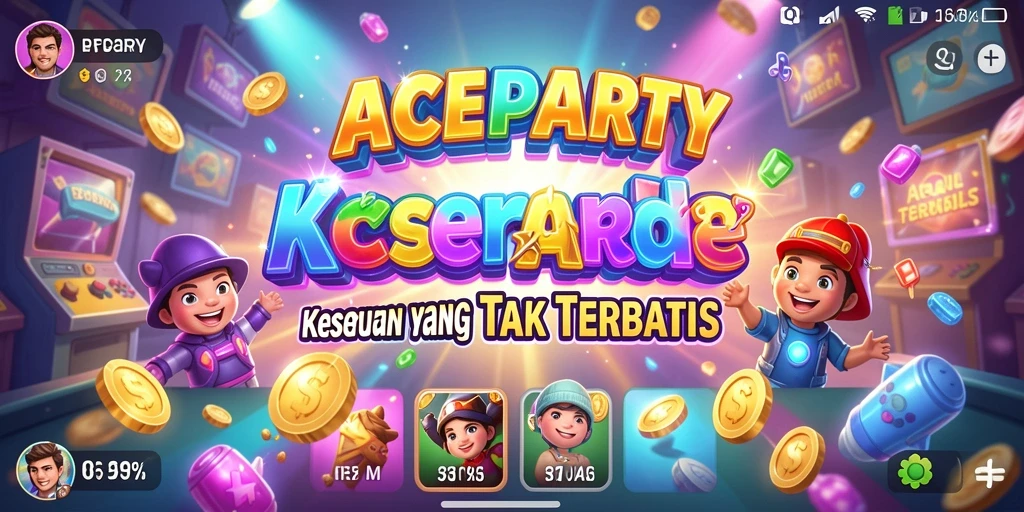 Tangkapan layar ACEPARTY menampilkan momen seru dalam gameplay arcade.