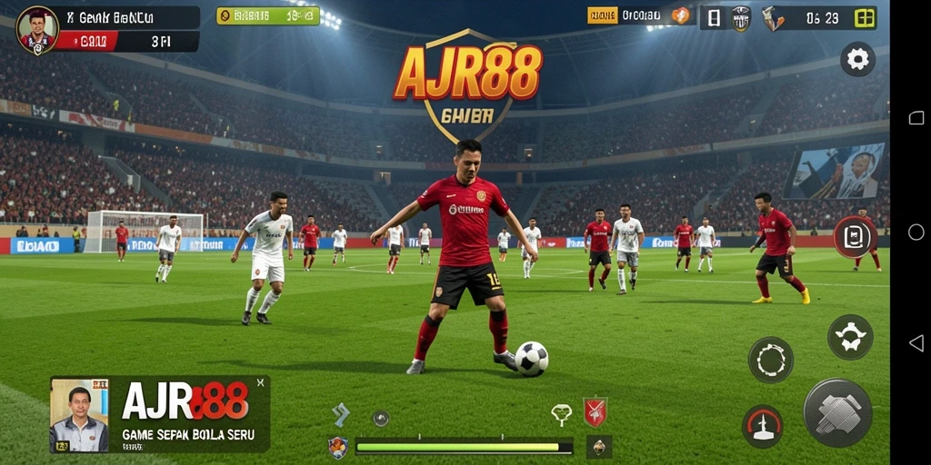 Tampilan gameplay menegangkan di AJR88 saat mencetak gol.