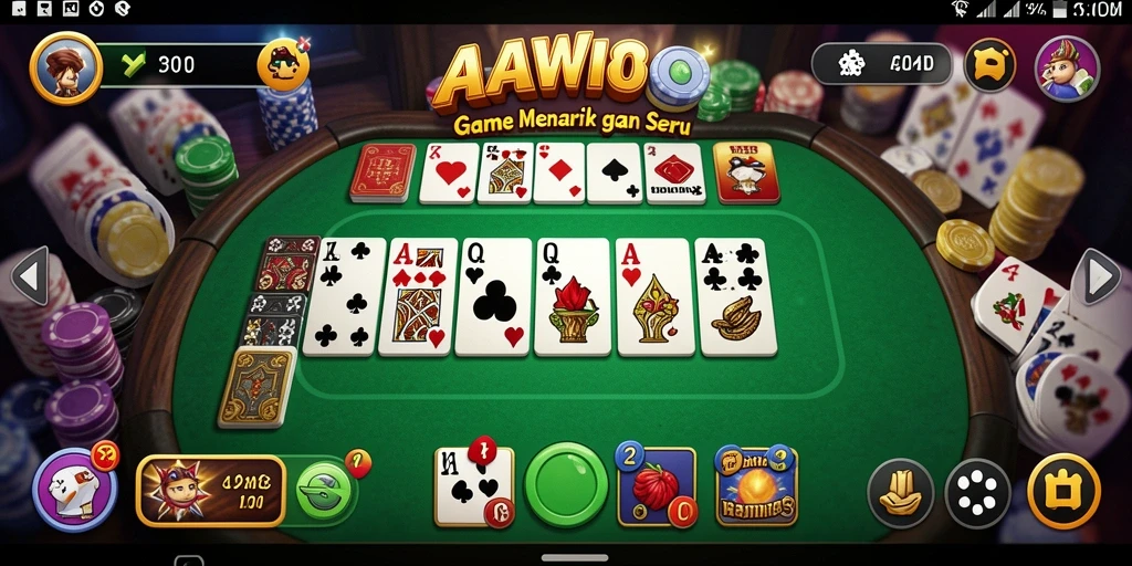 Screenshot utama AW8 menampilkan gameplay seru dari permainan Domino.