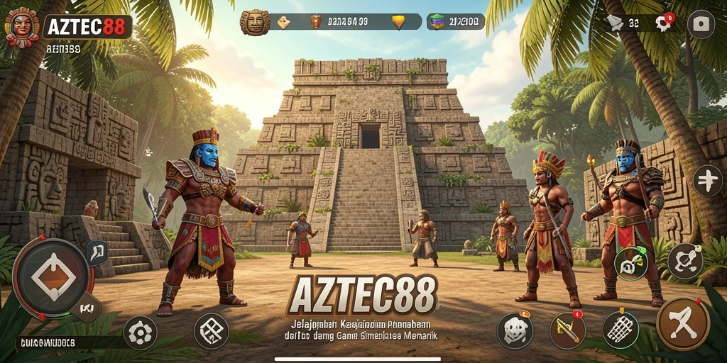 Tangkapan layar AZTEC88 menampilkan gameplay menarik dan suasana dunia Aztec.