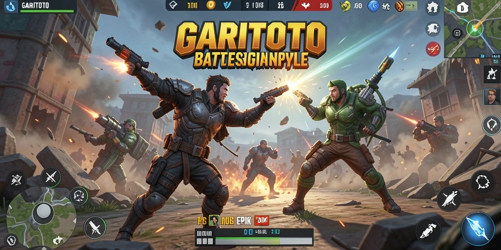 Tangkapan layar epic dari gameplay GARITOTO saat bertarung di arena.