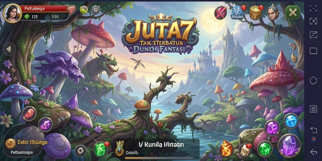 Screenshot gameplay JUTA7 menampilkan petualangan seru di dunia fantasi.