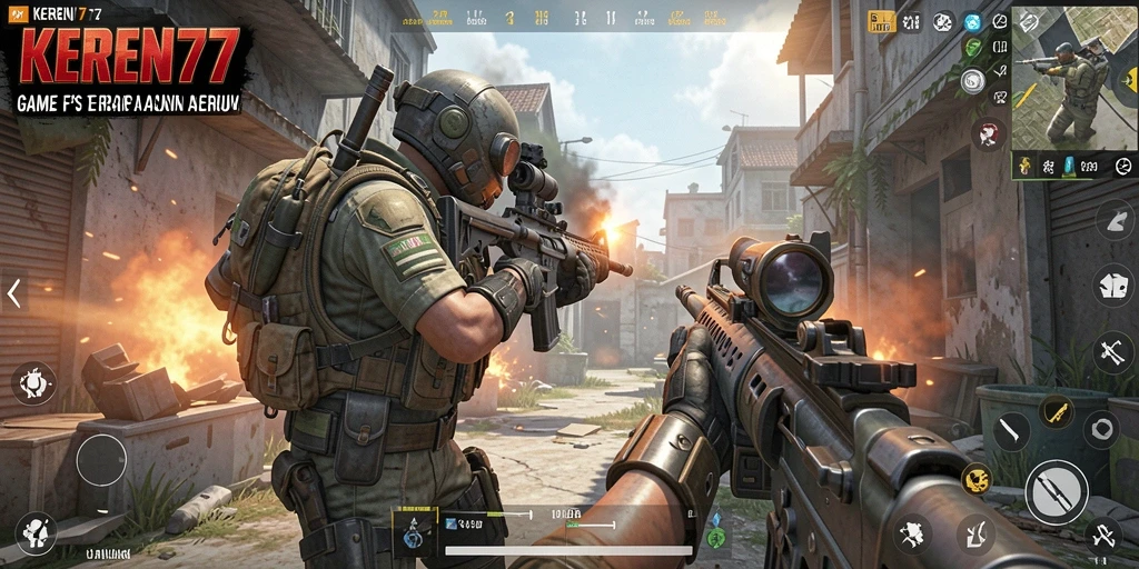 Screenshot utama menampilkan aksi gameplay seru di KEREN77.