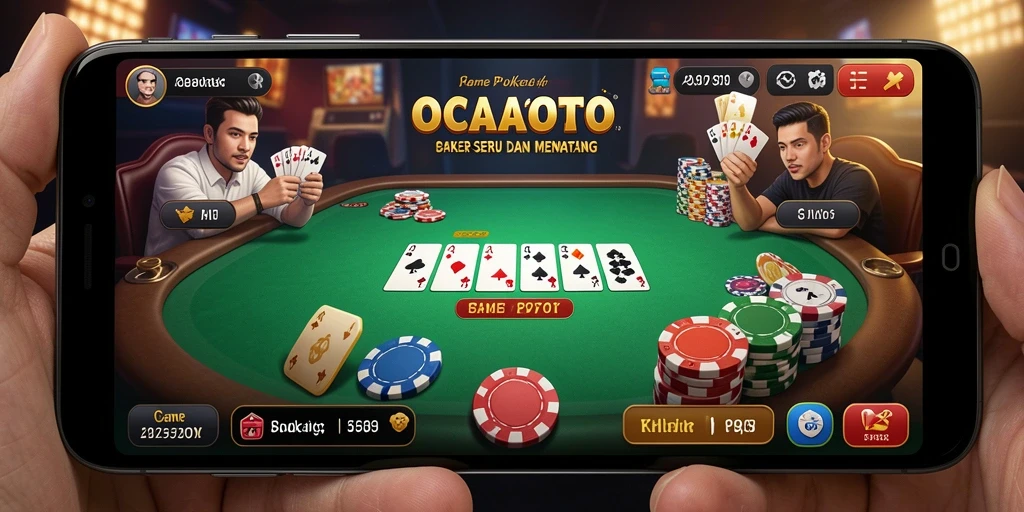 Tampilan gameplay Poker yang intens dan penuh strategi.