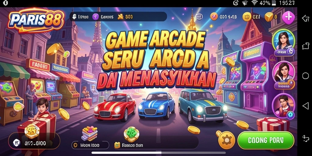 Tampilan screenshot game PARIS88 menampilkan aksi seru dalam permainan Arcade.