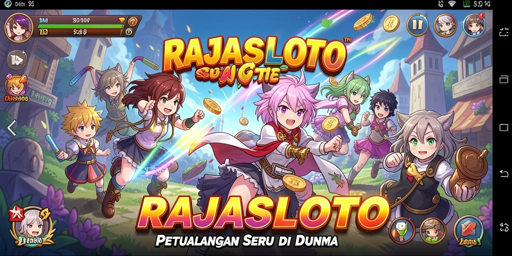 Menampilkan aksi seru dalam gameplay Anime RAJASLOTO.