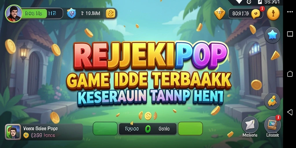 Tampilan gameplay REJEKIPOP menampilkan karakter bekerja otomatis dalam mode Idle.