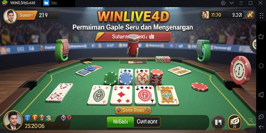 Tampilan gameplay Gaple yang menarik dan interaktif di WINLIVE4D.